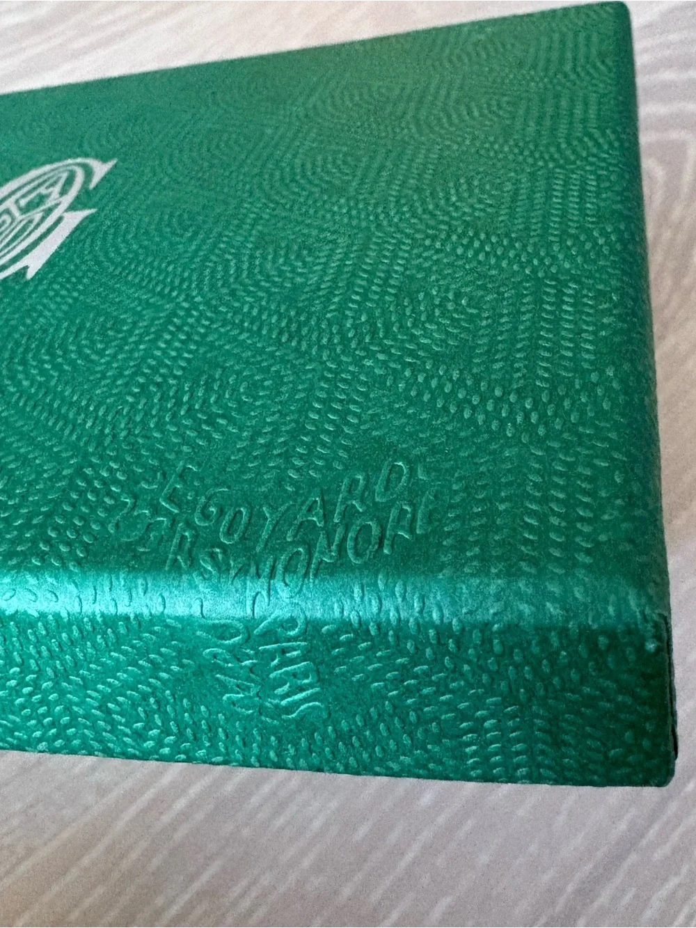 Goyard Green Wallet Gift Box with Yellow Cloth